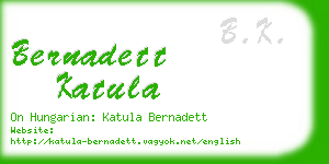 bernadett katula business card